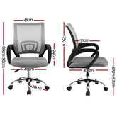 Artiss 2x Mesh Office Chair Mid Back Grey Chez Guru